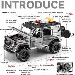 sharnga 1:24 Diecast Mercedes-Benz G550-4X4 Modified Metal Pull Back Car image 2
