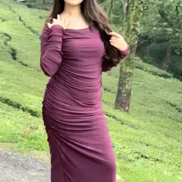 steal styles Women Bodycon Purple Maxi/Full Length Dress-picture-14