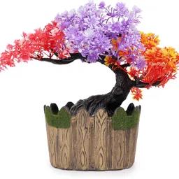 kanraj Multicolor Wild Flower Artificial Flower Orange, Purple, Red Wild Flower Artificial Flower with Pot-picture-30