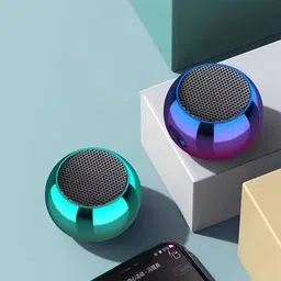 Shivana Bluetooth Speaker 4D Mini Electroplating Round Steel Speaker 5 W Bluetooth Speaker image 1