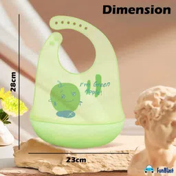 funblast Silicone Baby Bib with Adjustable Strap for Feeding & Weaning, Reusable Bib image 2