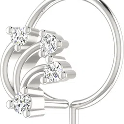 avsar Srishti 18kt Diamond White Gold Nose Wire image 2