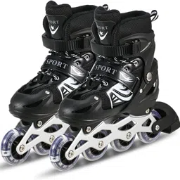 jr club Skates with PU Flashing Wheel Aluminum Body in-Line Skates In-line Skates - Size Medium UK-picture-30