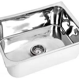 Kitchen Sink Glossy Finish Stainless Steel Sink Kitchen Accessories (21 X 18 X 9 Inch ) Single Bowl With SS Coupling And adjustable Plastic Pipe Vessel Sink-image-14