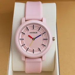 harbor Charming pink strap silicon watch for women, girls, and ladies Analog Watch - For Women Graceful analog watch for women with a soft, appealing silicon strap-picture-27