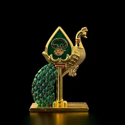 astramart GOD MURUGAR MAYIL VEL FOR POOJA ROOM, OFFICE TABLE , CAR DASHBOARD ETC Decorative Showpiece - 8.5 cm image 2