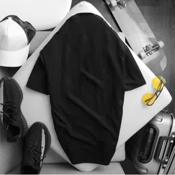 magneto Men Printed Round Neck Pure Cotton Black T-Shirt image 2