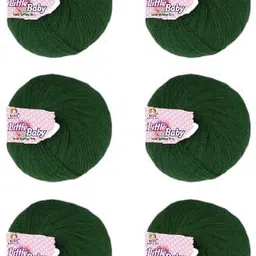 ntgs Little Baby Soft Knitting Yarn 4 Ply Wool (Dark Green Shade no-37, 150 Gram)-picture-10