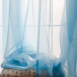 cialo Solid Blue Net Curtain – Elegant & Sheer Drapes for Home & Party Decoration Balloon image 2