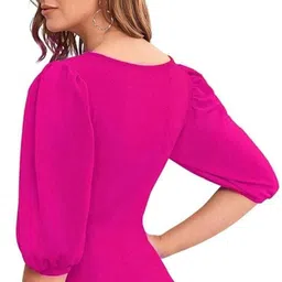 kashona Pack of 2 Casual Regular Sleeves Solid Women Pink, Black Top With Attached Dupatta image 2