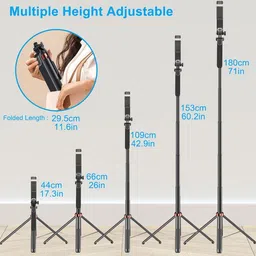 Adofys KS-10 wireless bluetooth Extendable tripod+selfie stick Tripod (Black, Supports Up to 500 g) Tripod image 3