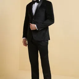 allen solly Men Two Piece Suit Solid Suit image 4