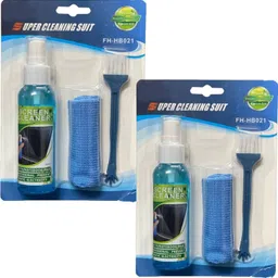 NIGSUR (2 Pack) 3 in 1 Screen Cleaning Kit with Brush and Micro-fiber Cloth for Mobiles, Laptops, Computers image 1