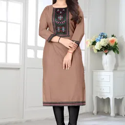 mahadevsquare Pack of 2 Women Embroidered Cotton Blend A-line Kurta image 3