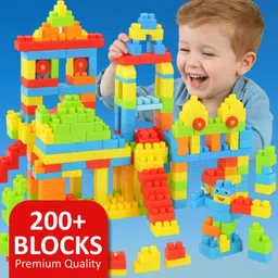 fizzy funs 200+ Pcs Building Block Toy for Kids Fun, Learning & Smart Activity Train Blocks-picture-21