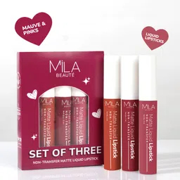 mila beauté Long Lasting & Non-Transfer Matte Liquid Lipstick Combo Pack of 3 Mauves & Pinks-picture-26