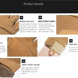 gocart Breathable Touch Screen Military Airsoft Outdoor Full Finger Tactical Gloves Gym & Fitness Gloves image 2