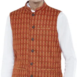 indus route by pantaloons Floral Print Men Waistcoat image 1