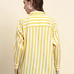 ekasya Women Regular Fit Striped Spread Collar Casual Shirt image 2