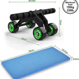 vedo 4 Wheel Abs fitness Machine with Knee Protection Pad - Home Gym Workout Exercise Ab Exerciser image 3