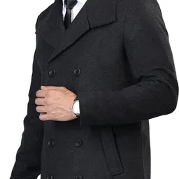 honnete Acrylic Polyester Solid Coat For Men image 2