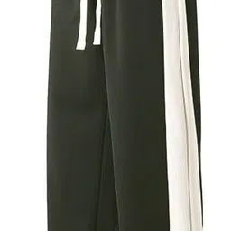 combraided Men Self Design Green, White Track Pants image 1