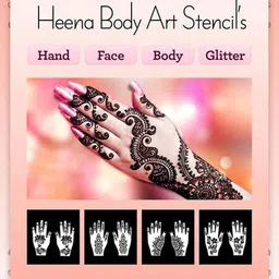 akkad Heena Mehndi Sticker for Hands & Feet – Reusable Henna Design Stencils for Women image 3