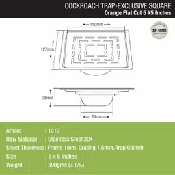 lipka Floor Stainless Steel Push Down Strainer image 3