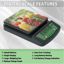 RTB 10kg scale with Inbuilt Rechargeable Battery weighing scale taraju(Grey) Weighing Scale image 2