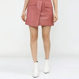 tokyo talkies Women Solid Skorts Pink Skirt-picture-17