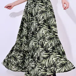 scube designs Women Flared Green Viscose Rayon Trousers image 3