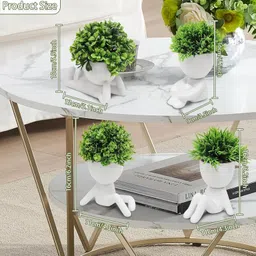 jj plastic Cute Artificial Mini Succulent Plants with Creative Human Shaped Pots Bonsai Wild Artificial Plant with Pot image 3