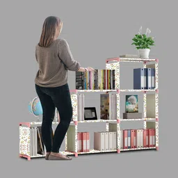 imperial fur 18 Layer Portable Book Shelf Rack | Space-Saving Book Stand for Home & Office Metal Open Book Shelf image 4