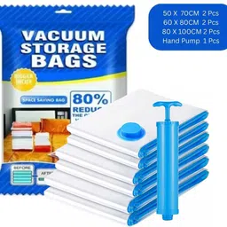budgetcart Vacuum Storage Bags 5 Pcs Reusable Space Saver for Bedding & Clothes Travel Storage Vacuum Bags-picture-22