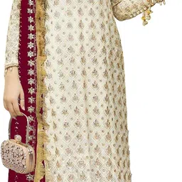 zonfab Semi Stitched Georgette Salwar Suit Material Embroidered-picture-24