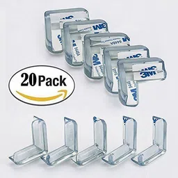 naisha L Shape Pre -Tape Safety Corner Protectors with Clear Flexible Rubber Baby Proofing Corner Guards, Prevent Child Head Injuries Desk and Furniture Corner Covers for Kids Pack Of 20-picture-24