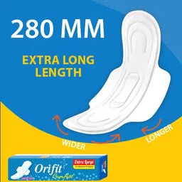orifit Comfort (Extra Large) Sanitary Pad [6 PADS PACK OF 6 x 6 = 36 PADS] Sanitary Pad image 4
