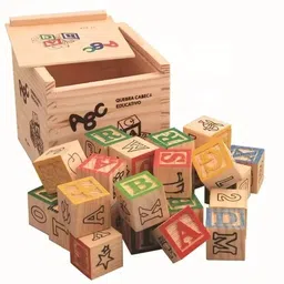 rainbowstore Wooden Albhabet 123 Wooden Box Blocks With Box Case image 3