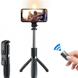 Techobucks NEW ARRIVAL Bluetooth Selfie Sticks Light Multifunctional Stand Monopod Monopod Kit-picture-15