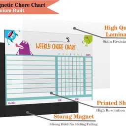 inkdotpot Magnetic Whiteboard Weekly Chores Charts Chore Chart for Refrigerator-Z7 image 4
