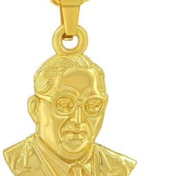zumrut Gold Plated Brass Dr. Babasaheb Ambedkar/B.R.Ambedkar/Bhimrao Ramji Ambedkar Necklace Pendant for Men/Women Gold-plated Brass Pendant-picture-13