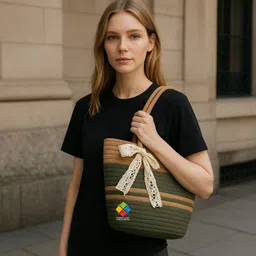 dyarchy Women Green, Beige Messenger Bag image 5