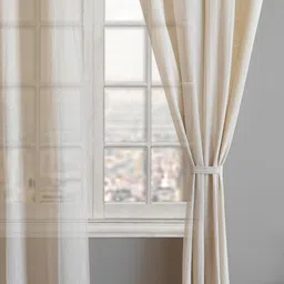 linenwalas 152 cm (5 ft) Window Cotton Transparent Curtain (Pack Of 2) image 5
