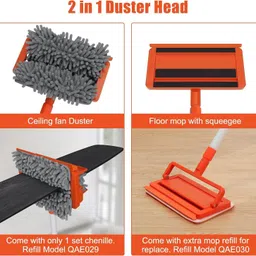 royal-pro Fan Cleaning Duster For Home clean fan Easily With No Need of Ladders Wet and Dry Duster Set image 2