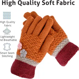 desoria Embroidered, Self Design, Solid Winter Women Gloves image 2