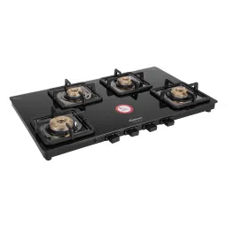 Sunflame SOLITAIRE Toughened Glass Top 4 Burner Automatic Gas Stove (ISI Certified, Black) image 2