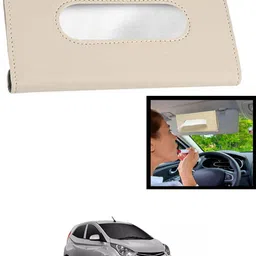 maties Universal Leatherite Rectangle Beige Tissue Box For Car/office/Home-93 Vehicle Tissue Dispenser-picture-17