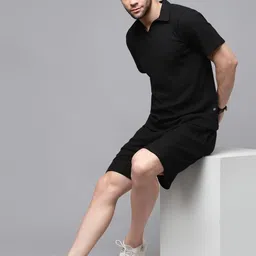 rigo Men Night Suit Set Black Solid image 4