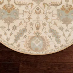 surya living Brown Floral Wool Round Hand Tufted Carpet image 5