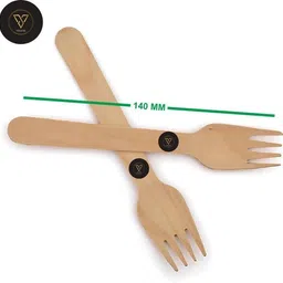 VELEXE Disposable Wooden Forks | Size: 160MM (16 CM) | Pack of 100 Disposable Wooden Fruit Fork Set image 2
